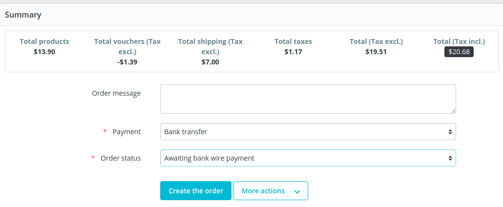 Add New Order PrestaShop Developer Documentation