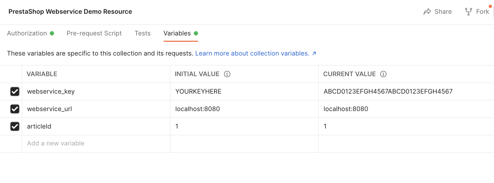 Postman sidebar